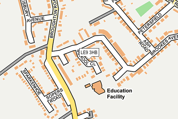 LE9 3HB map - OS OpenMap – Local (Ordnance Survey)