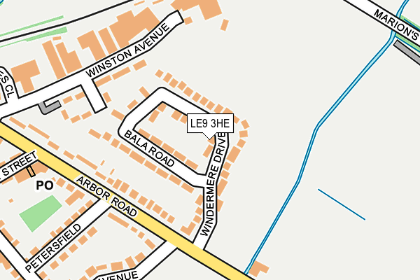 LE9 3HE map - OS OpenMap – Local (Ordnance Survey)