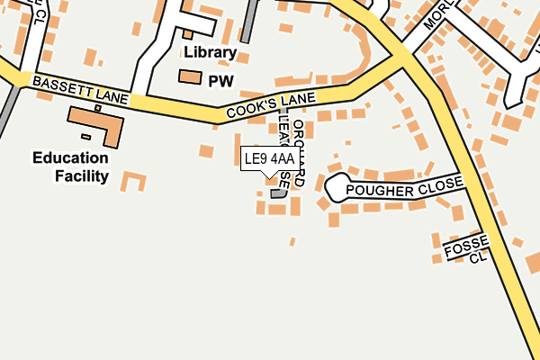 LE9 4AA map - OS OpenMap – Local (Ordnance Survey)