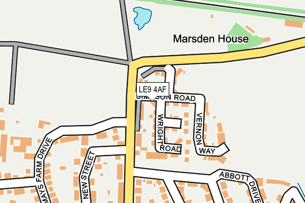 LE9 4AF map - OS OpenMap – Local (Ordnance Survey)