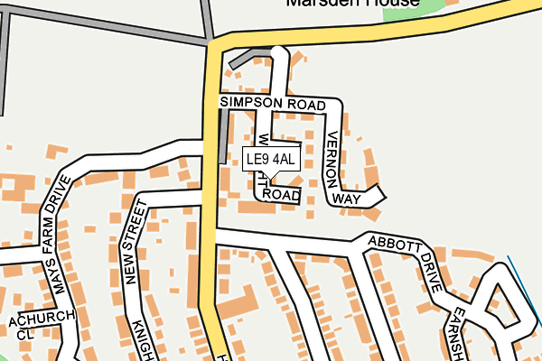 LE9 4AL map - OS OpenMap – Local (Ordnance Survey)