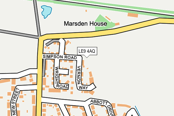 LE9 4AQ map - OS OpenMap – Local (Ordnance Survey)