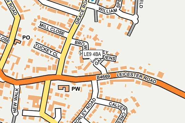 LE9 4BA map - OS OpenMap – Local (Ordnance Survey)