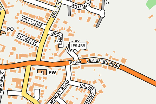 LE9 4BB map - OS OpenMap – Local (Ordnance Survey)