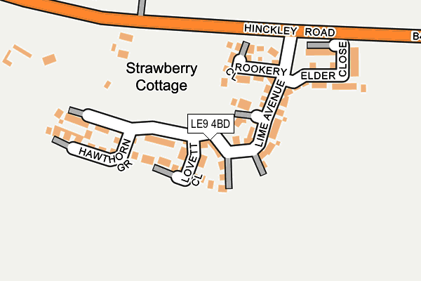 LE9 4BD map - OS OpenMap – Local (Ordnance Survey)