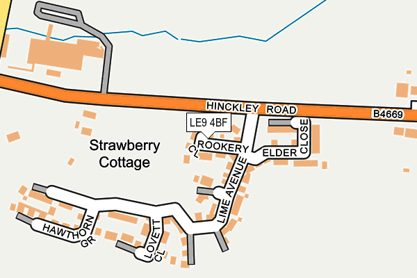 LE9 4BF map - OS OpenMap – Local (Ordnance Survey)