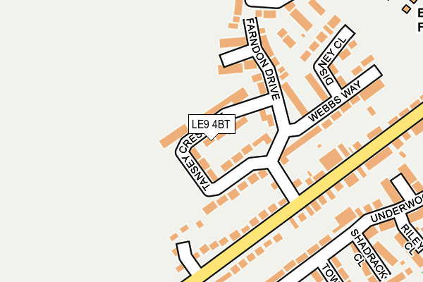 LE9 4BT map - OS OpenMap – Local (Ordnance Survey)