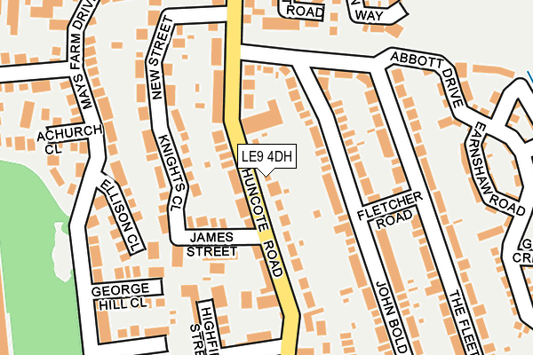 LE9 4DH map - OS OpenMap – Local (Ordnance Survey)