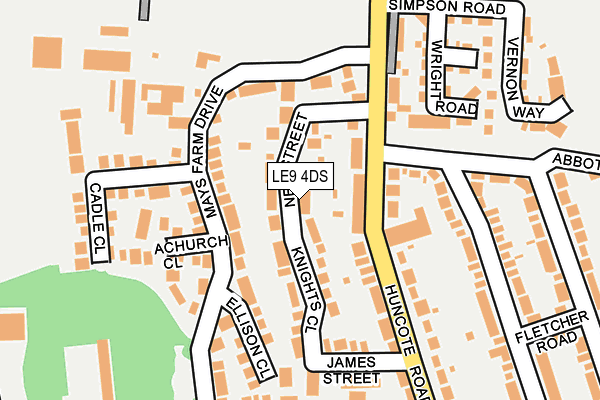 LE9 4DS map - OS OpenMap – Local (Ordnance Survey)