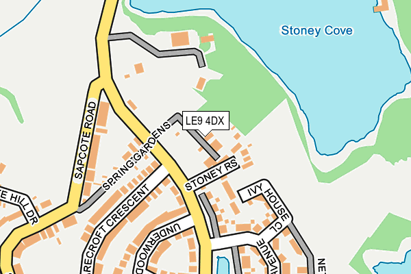 LE9 4DX map - OS OpenMap – Local (Ordnance Survey)