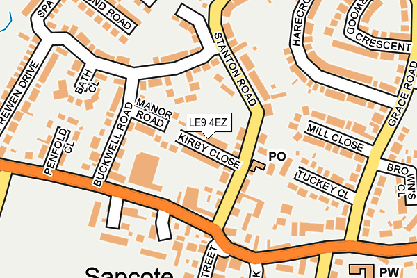 LE9 4EZ map - OS OpenMap – Local (Ordnance Survey)