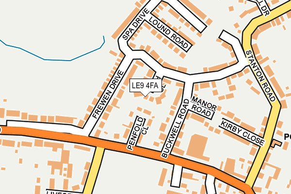 LE9 4FA map - OS OpenMap – Local (Ordnance Survey)
