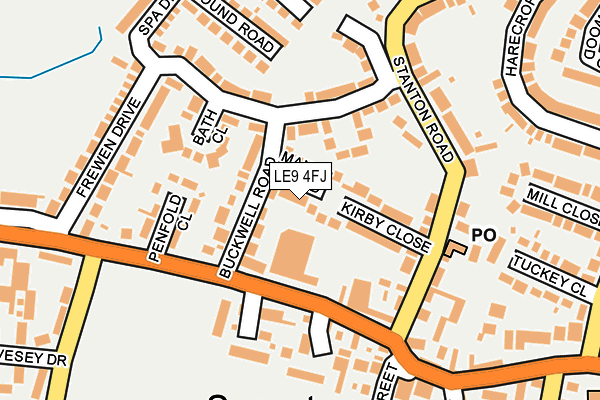 LE9 4FJ map - OS OpenMap – Local (Ordnance Survey)