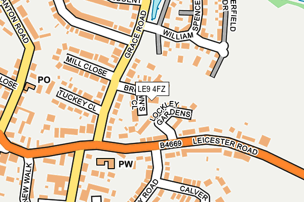 LE9 4FZ map - OS OpenMap – Local (Ordnance Survey)