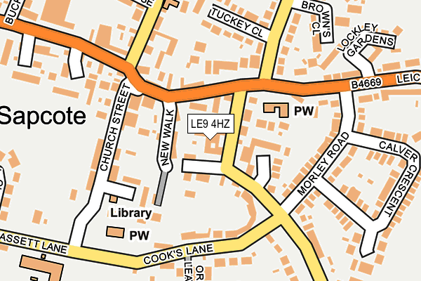 LE9 4HZ map - OS OpenMap – Local (Ordnance Survey)