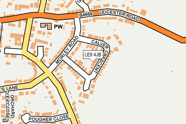 LE9 4JB map - OS OpenMap – Local (Ordnance Survey)