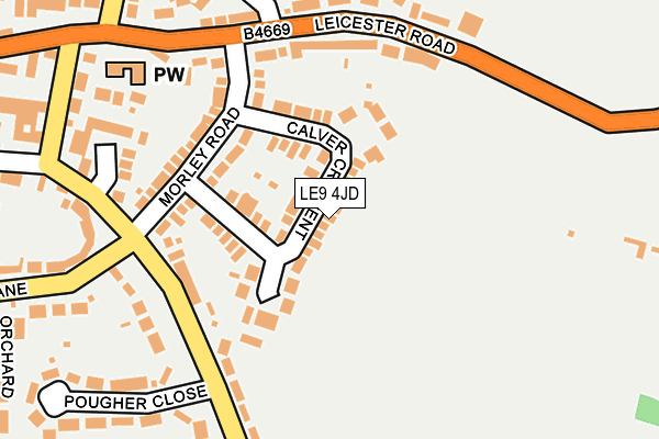 LE9 4JD map - OS OpenMap – Local (Ordnance Survey)