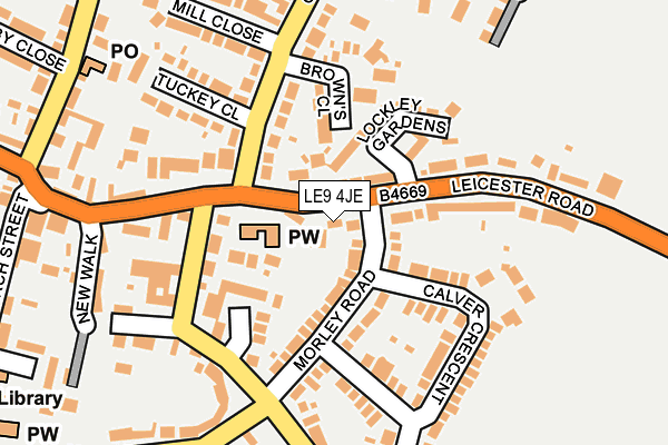 LE9 4JE map - OS OpenMap – Local (Ordnance Survey)