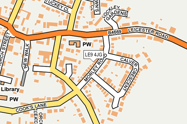 LE9 4JG map - OS OpenMap – Local (Ordnance Survey)