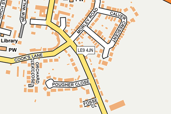 LE9 4JN map - OS OpenMap – Local (Ordnance Survey)