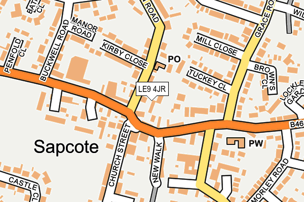 LE9 4JR map - OS OpenMap – Local (Ordnance Survey)