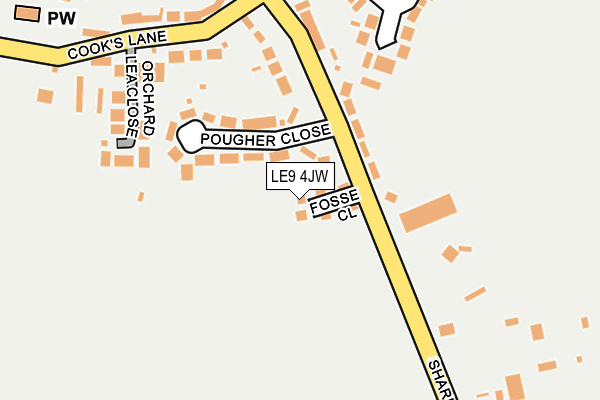 LE9 4JW map - OS OpenMap – Local (Ordnance Survey)