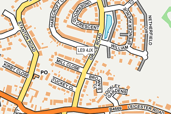 LE9 4JX map - OS OpenMap – Local (Ordnance Survey)