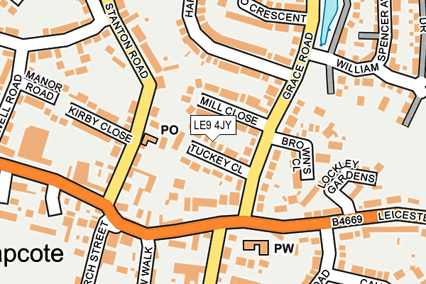 LE9 4JY map - OS OpenMap – Local (Ordnance Survey)