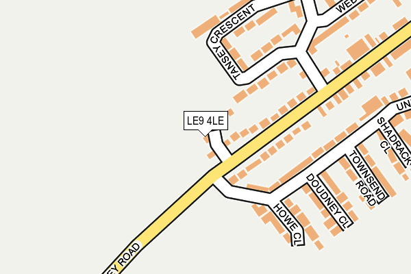 LE9 4LE map - OS OpenMap – Local (Ordnance Survey)
