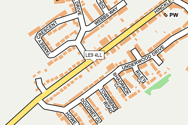 LE9 4LL map - OS OpenMap – Local (Ordnance Survey)