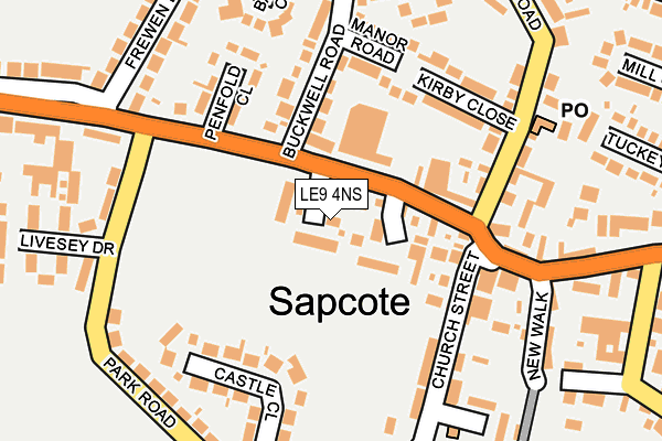 LE9 4NS map - OS OpenMap – Local (Ordnance Survey)