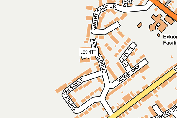 LE9 4TT map - OS OpenMap – Local (Ordnance Survey)