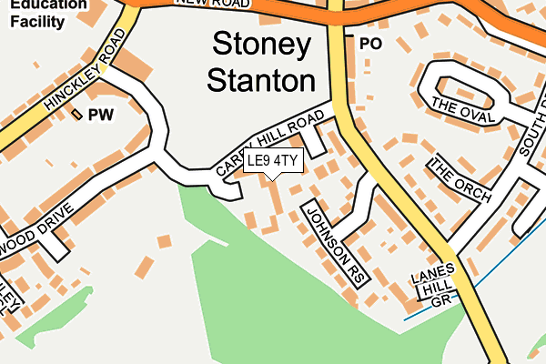 LE9 4TY map - OS OpenMap – Local (Ordnance Survey)