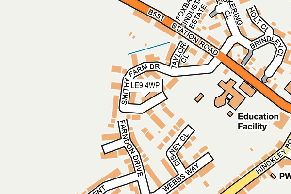 LE9 4WP map - OS OpenMap – Local (Ordnance Survey)