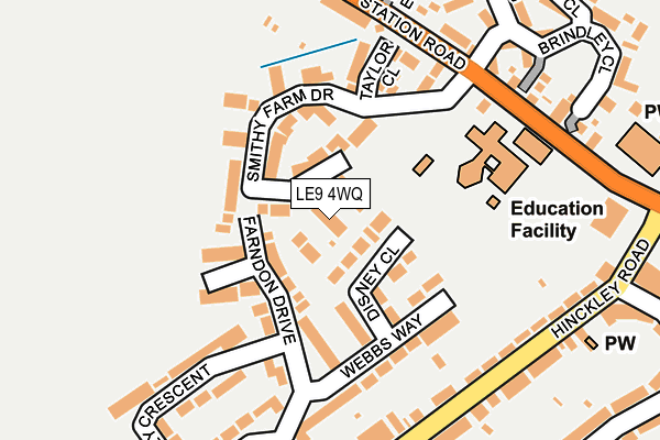 LE9 4WQ map - OS OpenMap – Local (Ordnance Survey)