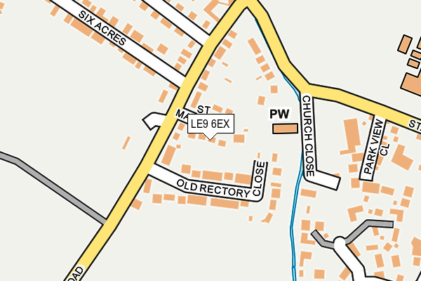 LE9 6EX map - OS OpenMap – Local (Ordnance Survey)