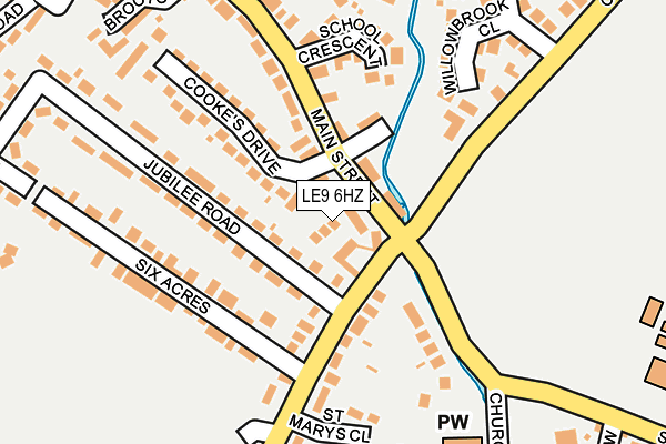 LE9 6HZ map - OS OpenMap – Local (Ordnance Survey)