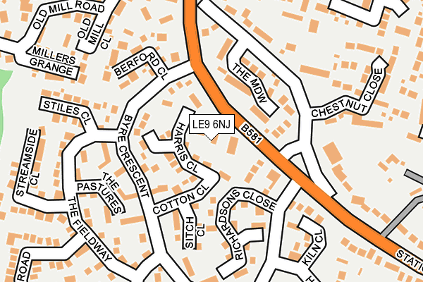 LE9 6NJ map - OS OpenMap – Local (Ordnance Survey)