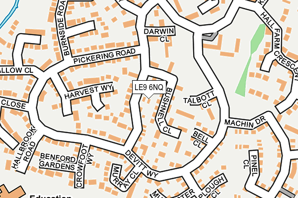 LE9 6NQ map - OS OpenMap – Local (Ordnance Survey)