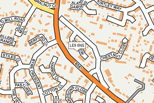 LE9 6NS map - OS OpenMap – Local (Ordnance Survey)