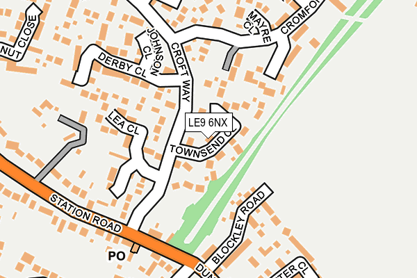 LE9 6NX map - OS OpenMap – Local (Ordnance Survey)