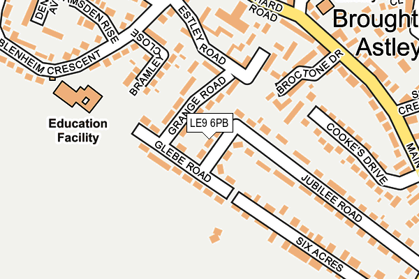 LE9 6PB map - OS OpenMap – Local (Ordnance Survey)