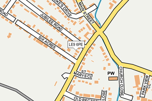 LE9 6PE map - OS OpenMap – Local (Ordnance Survey)