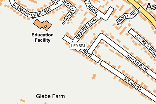 LE9 6PJ map - OS OpenMap – Local (Ordnance Survey)