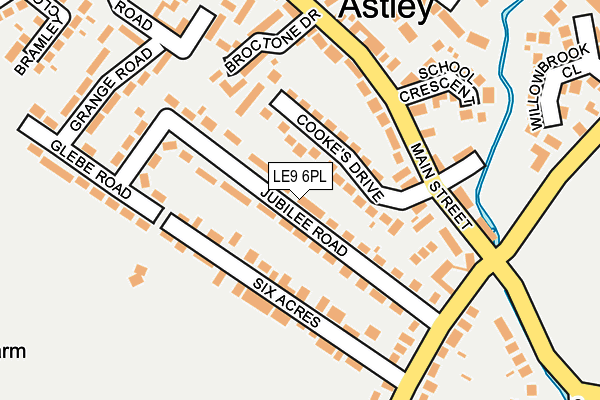 LE9 6PL map - OS OpenMap – Local (Ordnance Survey)