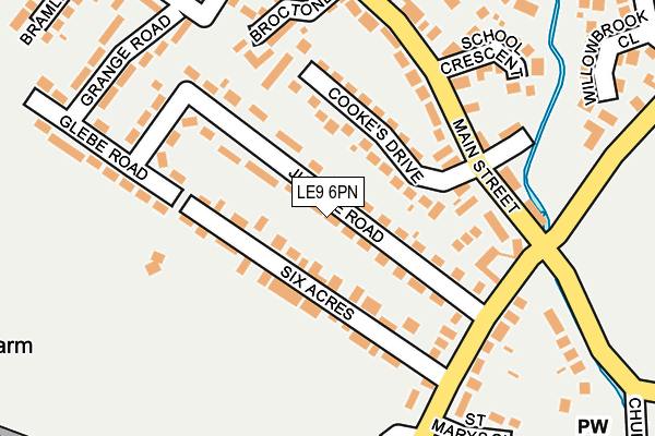 LE9 6PN map - OS OpenMap – Local (Ordnance Survey)