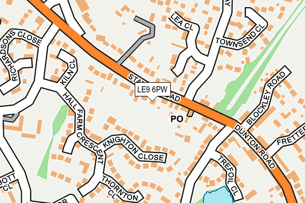 LE9 6PW map - OS OpenMap – Local (Ordnance Survey)
