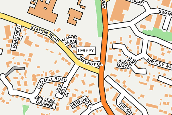 LE9 6PY map - OS OpenMap – Local (Ordnance Survey)