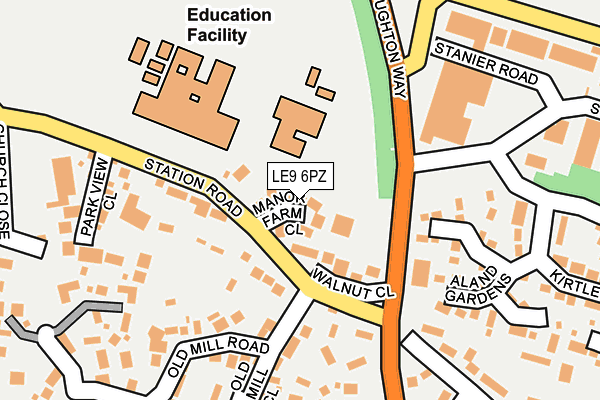 LE9 6PZ map - OS OpenMap – Local (Ordnance Survey)