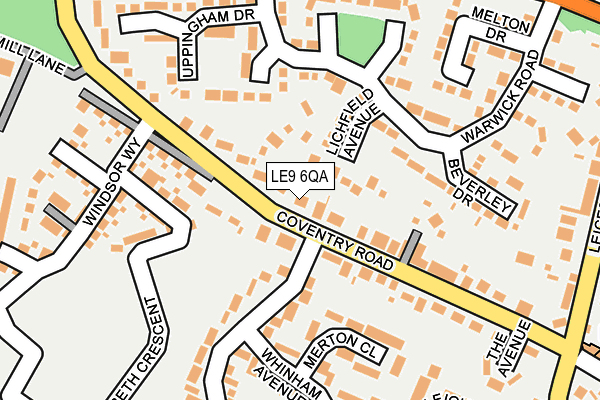 LE9 6QA map - OS OpenMap – Local (Ordnance Survey)